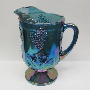 Indiana Glass Purple Carnival Iridescent HARVEST GRAPE 10 In Ftd Ice Lip Pitcher